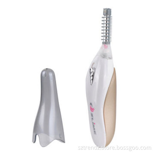 Portable electric eyelash curler, two level temperature, demountable eyelash comb & cosmetics